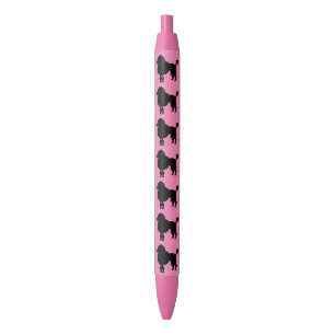 Stylo Noir Silhouette noire de chien de caniche