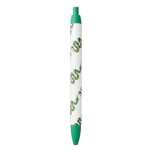 Stylo Noir Silhouette noire et verte de serpent d'impression (devant Vertical)