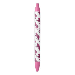 Stylo Noir Silhouette rose chaud et tigre noir
