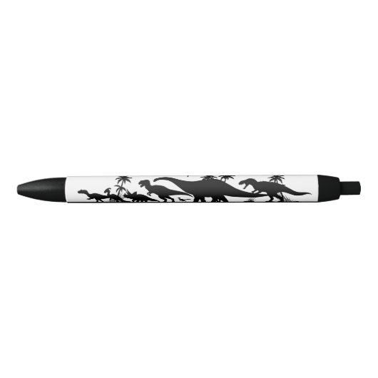 Stylo Noir Silhouettes de dinosaure (Devant)