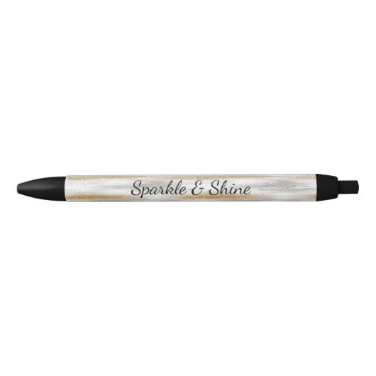 Stylo Noir Silver Gold Glitzy Stripes (Devant)