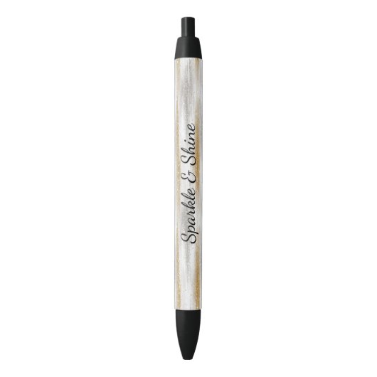 Stylo Noir Silver Gold Glitzy Stripes (devant Vertical)