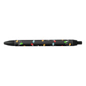 Stylo Noir Simple Black Green Red Christmas Lights (Devant)