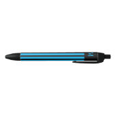 Stylo Noir Simple Bleu Divisé Initiale (Bas)