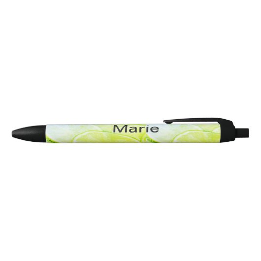 Stylo Noir Simple jaune citron vert ajouter nom minimum perso (Haut)