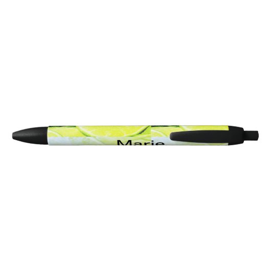 Stylo Noir Simple jaune citron vert ajouter nom minimum perso (Dos)