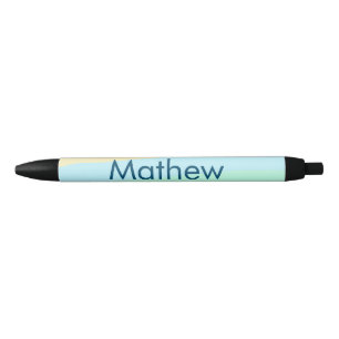 Stylo Noir simple lettre initiale monogramme ajouter votre no