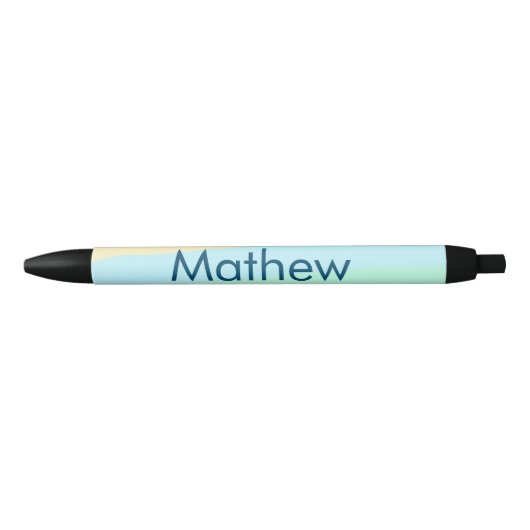 Stylo Noir simple lettre initiale monogramme ajouter votre no (Devant)