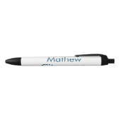 Stylo Noir simple lettre initiale monogramme ajouter votre no (Haut)