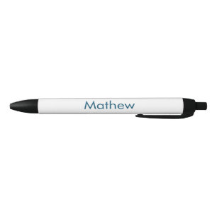 Stylo Noir simple lettre initiale monogramme ajouter votre no