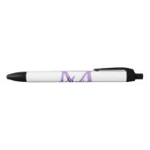 Stylo Noir simple minimal ajouter nom monogramme rose rouge (Haut)
