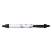 Stylo Noir simple minimal ajouter nom monogramme rose rouge (Dos)