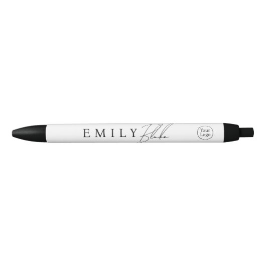 Stylo Noir Simple Modern Business Pen With Logo (Devant)