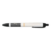 Stylo Noir Simple Moderne Luxe Blanc & Or Votre logo (Bas)