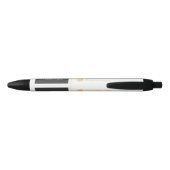 Stylo Noir Simple Moderne Luxe Blanc & Or Votre logo (Dos)