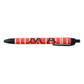 Stylo Noir Simple monogramme ajouter votre nom lettre man min (Bas)