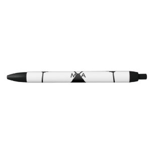 Stylo Noir Simple monogramme ajouter votre nom lettre man min
