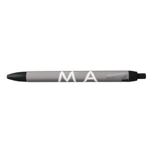 Stylo Noir Simple monogramme ajouter votre nom lettre man min