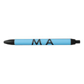 Stylo Noir Simple monogramme ajouter votre nom lettre man min (Devant)