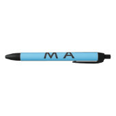 Stylo Noir Simple monogramme ajouter votre nom lettre man min (Bas)