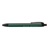 Stylo Noir Simple Monogramme Nom Vert Foncé Unique (Haut)