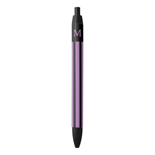 Stylo Noir Simple Purple strié initial (devant Vertical)