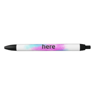 Stylo Noir Simple rouge pi aquarelle ajoutez votre logo texte
