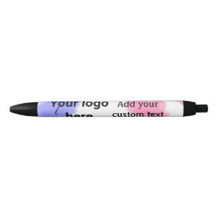 Stylo Noir Simple rouge pi aquarelle ajoutez votre logo texte