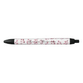 Stylo Noir Simple Russe Bourgogne Floral mariage (Devant)