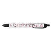 Stylo Noir Simple Russe Bourgogne Floral mariage (Bas)