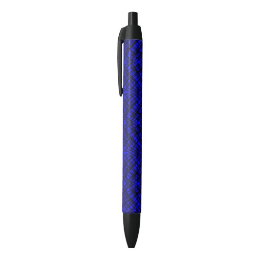 Stylo Noir Simple Scribble | Carreaux miroir | Bleu | (Haut (Vertical))