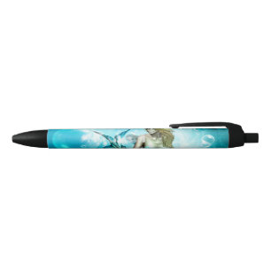 Stylo Noir Sirène dans un monde sous-marin d'imaginaire