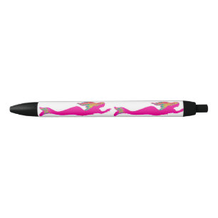 Stylo Noir sirènes roses sous-marines