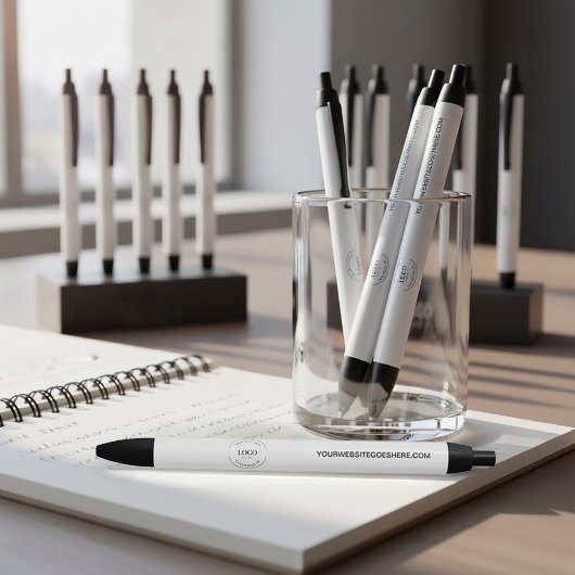 Stylo Noir Site Web de logo personnalisable simple entreprise