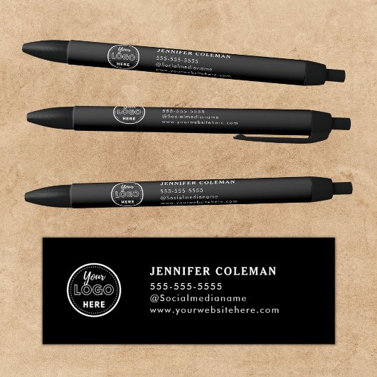 Stylo Noir Site Web de Logo Promotionnel d'Image de Marque Pr