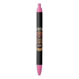 Stylo Noir Skull Ride Cycles moteurs, Ride To Live