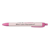 Stylo Noir slogan féministe de super puissance rose (Bas)
