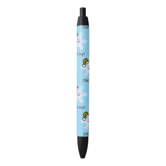 Stylo Noir Smiling Snowflake Holiday Cheer (devant Vertical)
