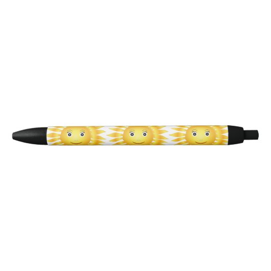 Stylo Noir Soleil jaune (Devant)