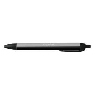 Stylo Noir Solid Black, Dark Gray Ribbon Nom Monogram