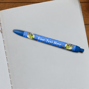 Stylo Noir Sorcière volante amusante Black Cat Lune Étoiles H