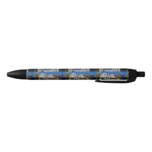 Stylo Noir Souvenir personnalisable de photo du mont Rushmore