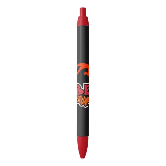 Stylo Noir Soyez forte Gymnastique (devant Vertical)
