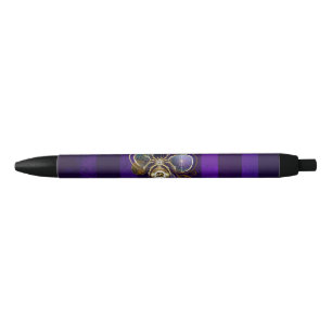 Stylo Noir Spider Steampunk sur Arrière - plan pourpre