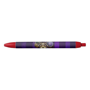 Stylo Noir Spider Steampunk sur Arrière - plan pourpre
