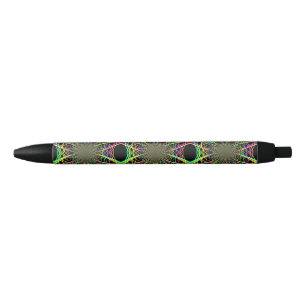Stylo Noir Spirale arc-en-ciel folle