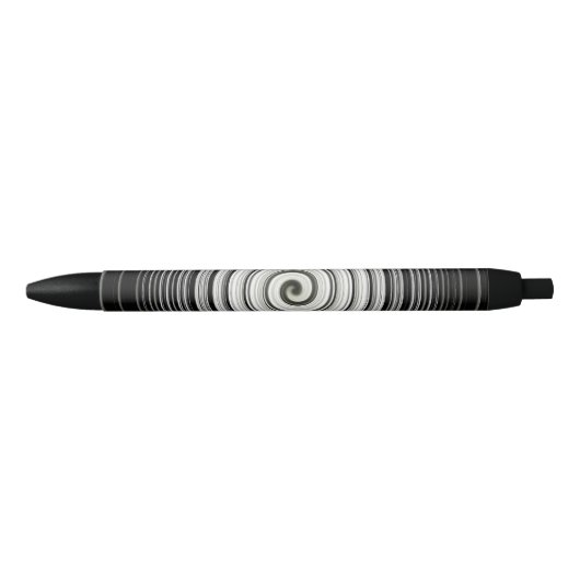 Stylo Noir spirale noire et blanche (Devant)