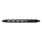 Stylo Noir squelette d'Halloween avec une épée (Dos)