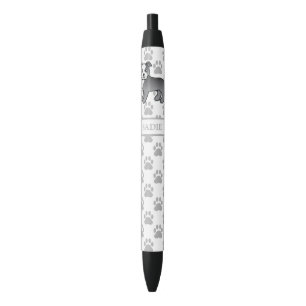 Stylo Noir Staffie bleu et blanc Chien de dessin animé mignon
