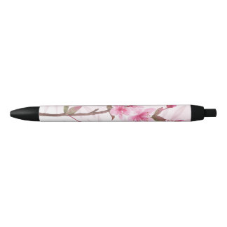 Stylo Noir Stationery Floral Fleur Rose Cute